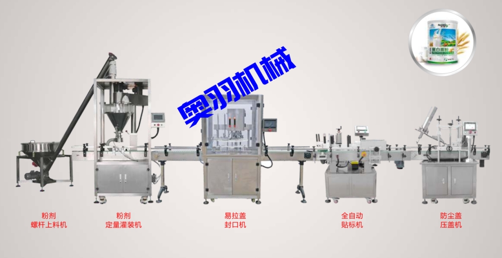 調味粉蛋白粉瓶裝灌裝旋蓋貼標生產線_http://www.ynqhhw.com_瓶裝灌裝生產線系列_第1張